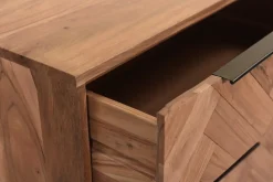 Miliboo Kommode mit 3 Schubladen aus Akazienholz und schwarzem Metall STICK* Kommoden|Kommoden