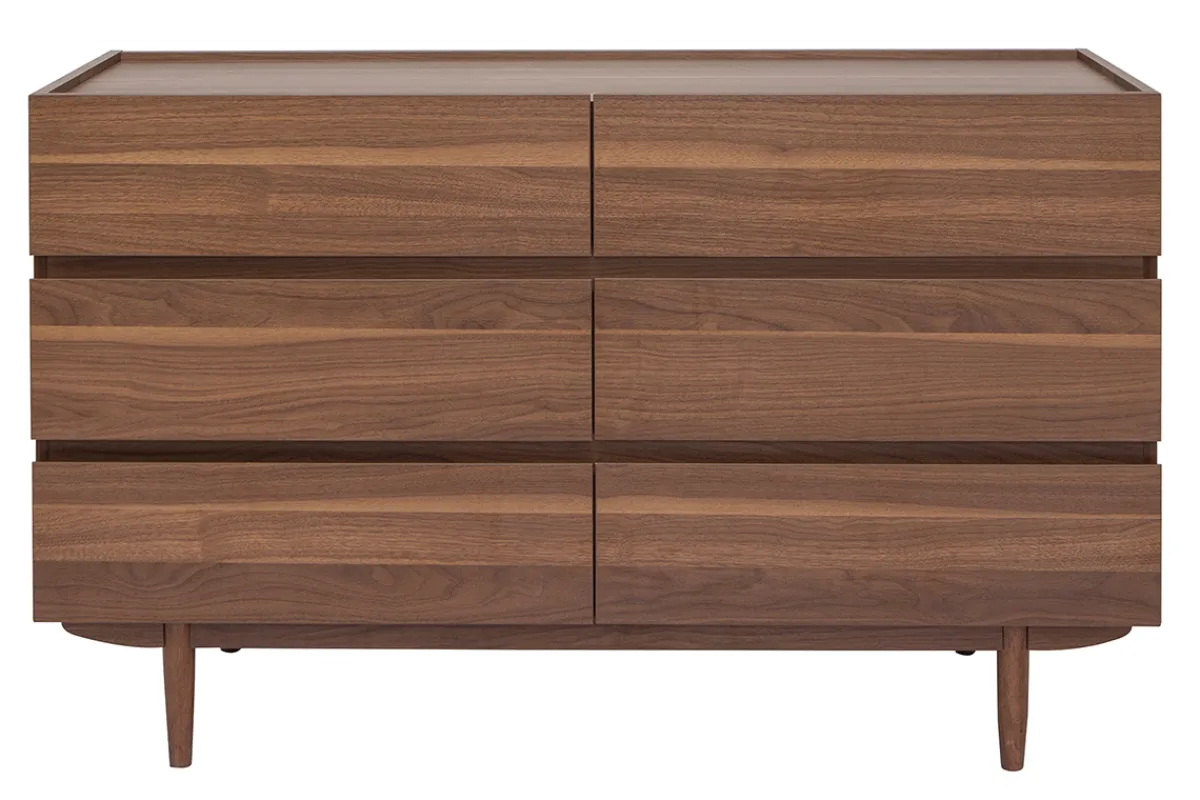 Miliboo Kommode mit 6 Schubladen aus dunklem Holz B120 cm SANAA* Kommoden|Kommoden