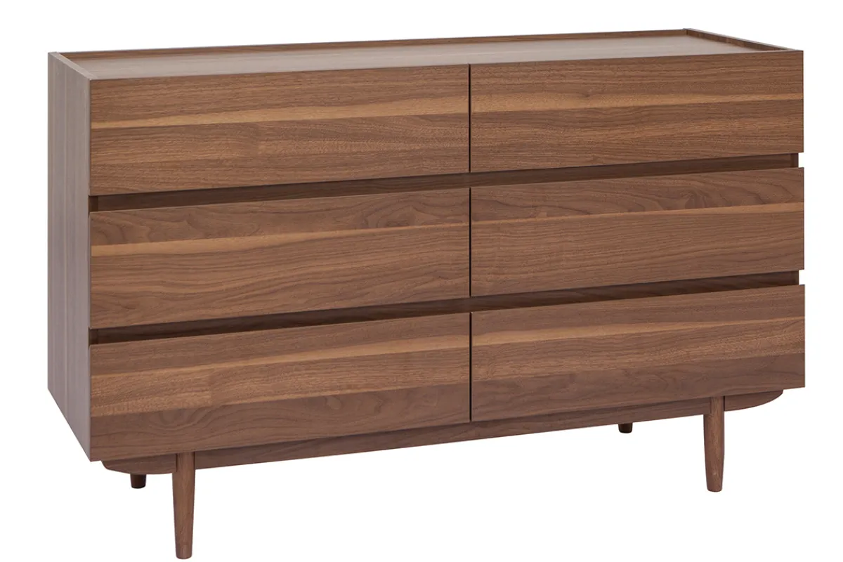 Miliboo Kommode mit 6 Schubladen aus dunklem Holz B120 cm SANAA* Kommoden|Kommoden