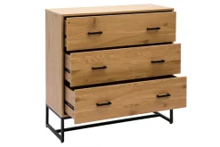 Miliboo Kommode mit 3 Schubladen in hellem Eichenholzfinish und schwarzem Metall B100 cm LOVATO* Kommoden|Kommoden