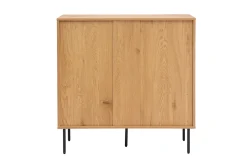 Miliboo Kommode mit hellem Holzdekor in Eiche und schwarzen Metallfüßen mit 3 Schubladen B100 cm PERNELLE* Kommoden|Kommoden