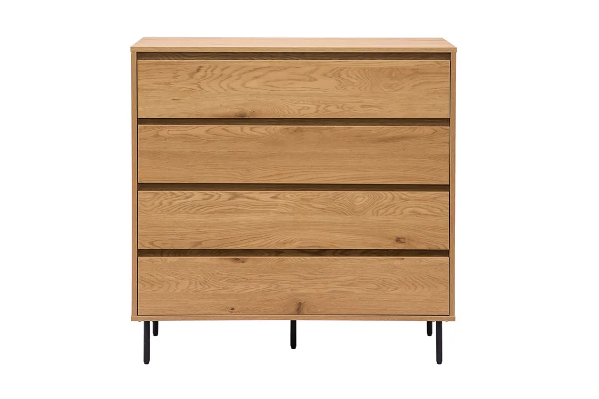 Miliboo Kommode mit hellem Holzfurnier in Eiche 4 Schubladen L100 cm ARAGON* Kommoden|Kommoden
