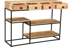 Miliboo Konsole 4 Schubladen aus Akazienholz und Metall schwarz L115 cm GRENELLE* Bücherregale|Bücherregale
