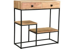 Miliboo Konsole 2 Schubladen aus Akazienholz und Metall L80 cm GRENELLE* Bücherregale|Bücherregale