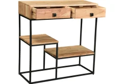 Miliboo Konsole 2 Schubladen aus Akazienholz und Metall L80 cm GRENELLE* Bücherregale|Bücherregale