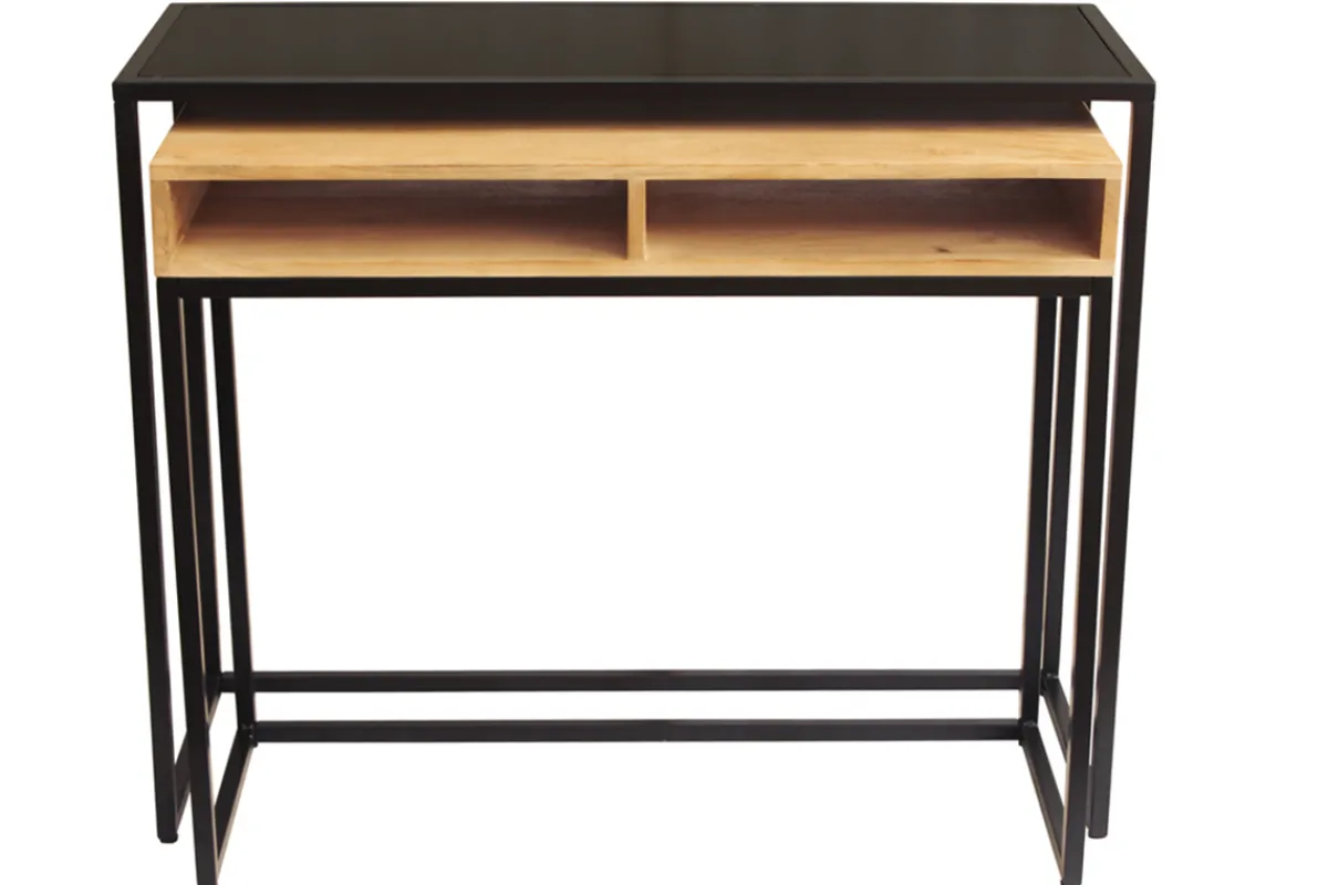 Miliboo Konsole aus Mangoholz und Metall B100 cm YPKA* Design-schreibtische|Konsolentische