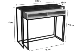 Miliboo Konsole aus Mangoholz und Metall B100 cm YPKA* Design-schreibtische|Konsolentische