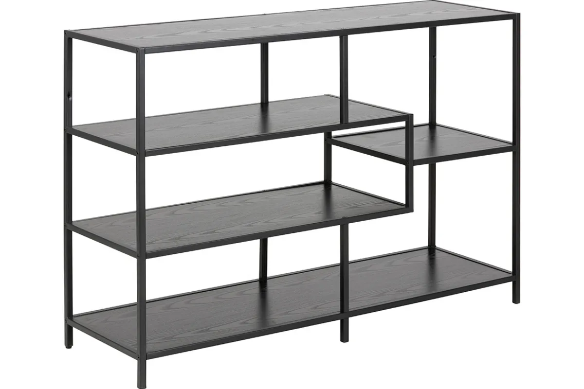 Miliboo Konsole im Industrial Style aus schwarzem Metall und Holz L114 cm TRESCA* Bücherregale|Bücherregale