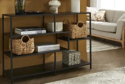 Miliboo Konsole im Industrial Style aus schwarzem Metall und Holz L114 cm TRESCA* Bücherregale|Bücherregale