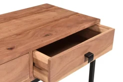 Miliboo Konsole mit 2 Schubladen aus Akazienholz und Metall B 80 cm AXELLE* Konsolentische