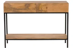 Miliboo Konsolenschreibtisch Industrie-Stil Mangoholz und Metall L110 cm YPSTER* Bücherregale|Bücherregale