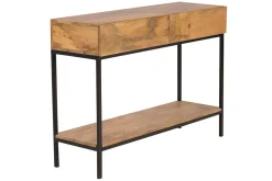 Miliboo Konsolenschreibtisch Industrie-Stil Mangoholz und Metall L110 cm YPSTER* Bücherregale|Bücherregale