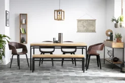Miliboo Konsolenschreibtisch Industrie-Stil Mangoholz und Metall L110 cm YPSTER* Bücherregale|Bücherregale