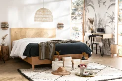 Miliboo Kopfbrett mit eingravierten Mangoholz-Motiven B165 cm VIBES* Bett-kopfteile