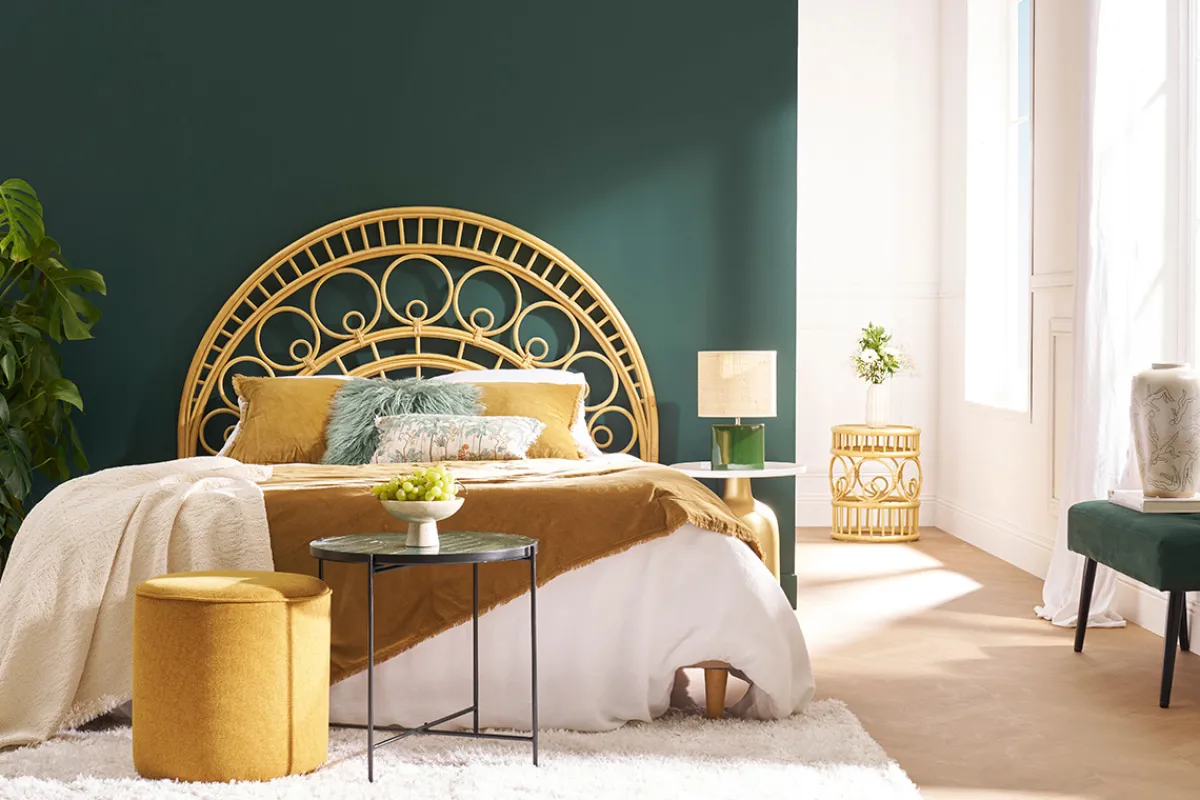 Miliboo Kopfteil aus Rattan mit Muster B 160 cm SORAYA* Bett-kopfteile