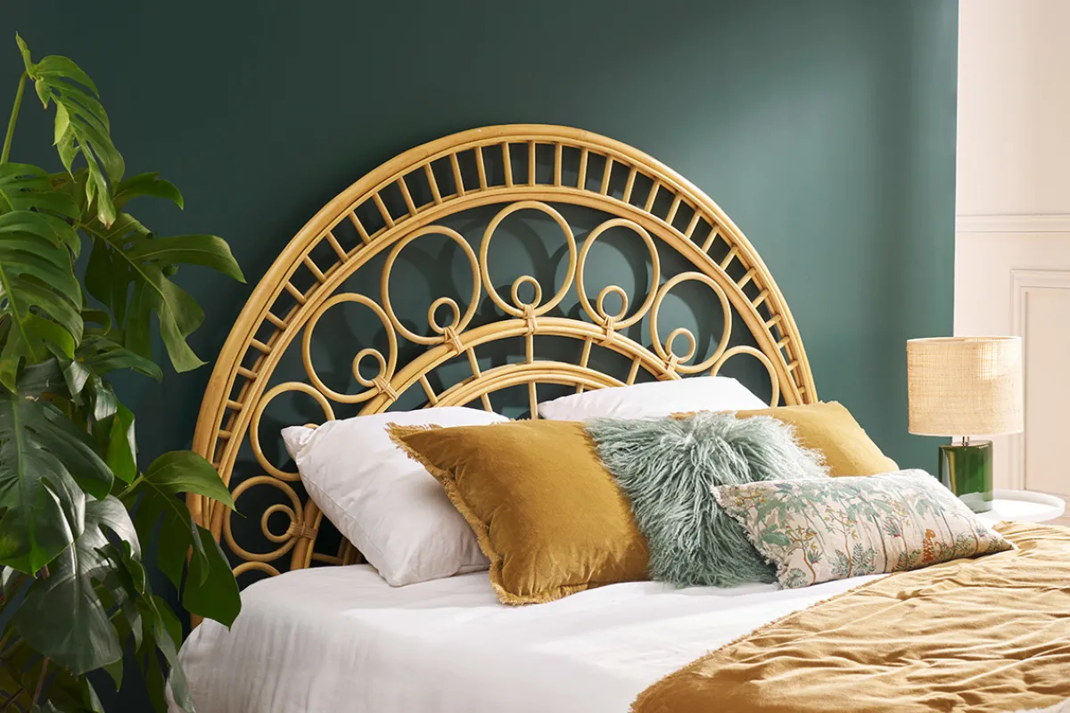 Miliboo Kopfteil aus Rattan mit Muster B 160 cm SORAYA* Bett-kopfteile