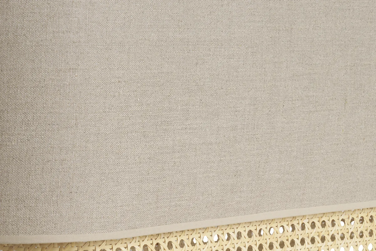 Miliboo Lampenschirm für Doppelpendel aus beigem Leinen und naturfarbenem Rattangeflecht L62 cm TIWY* Pendelleuchten|Pendelleuchten