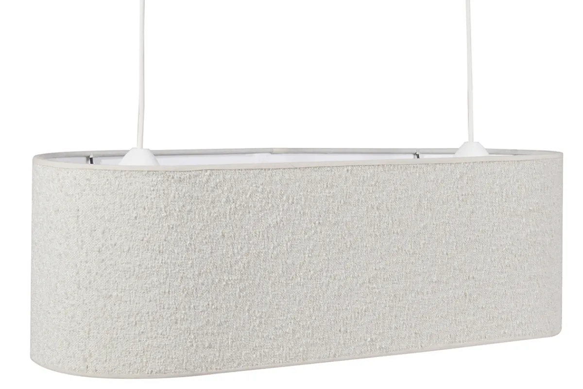 Miliboo Lampenschirm für doppelte Hängeleuchte aus Stoff mit Bouclé-Wolleffekt in Ecru B62 cm TESSA* Pendelleuchten|Pendelleuchten