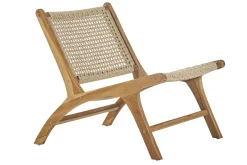 Miliboo Loungesessel aus massivem Teakholz und geflochtenem Seil SUMBA* Design-sessel|Sessel