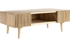 Miliboo Massiver Mango-Couchtisch mit Schiebetüren ALBA* Couchtische