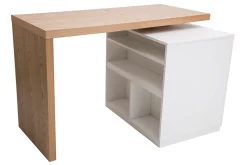 Miliboo Modularer Stehtisch mit Stauraum in Mattweiß und Eiche H91 cm MAX* Bartische/ Bar