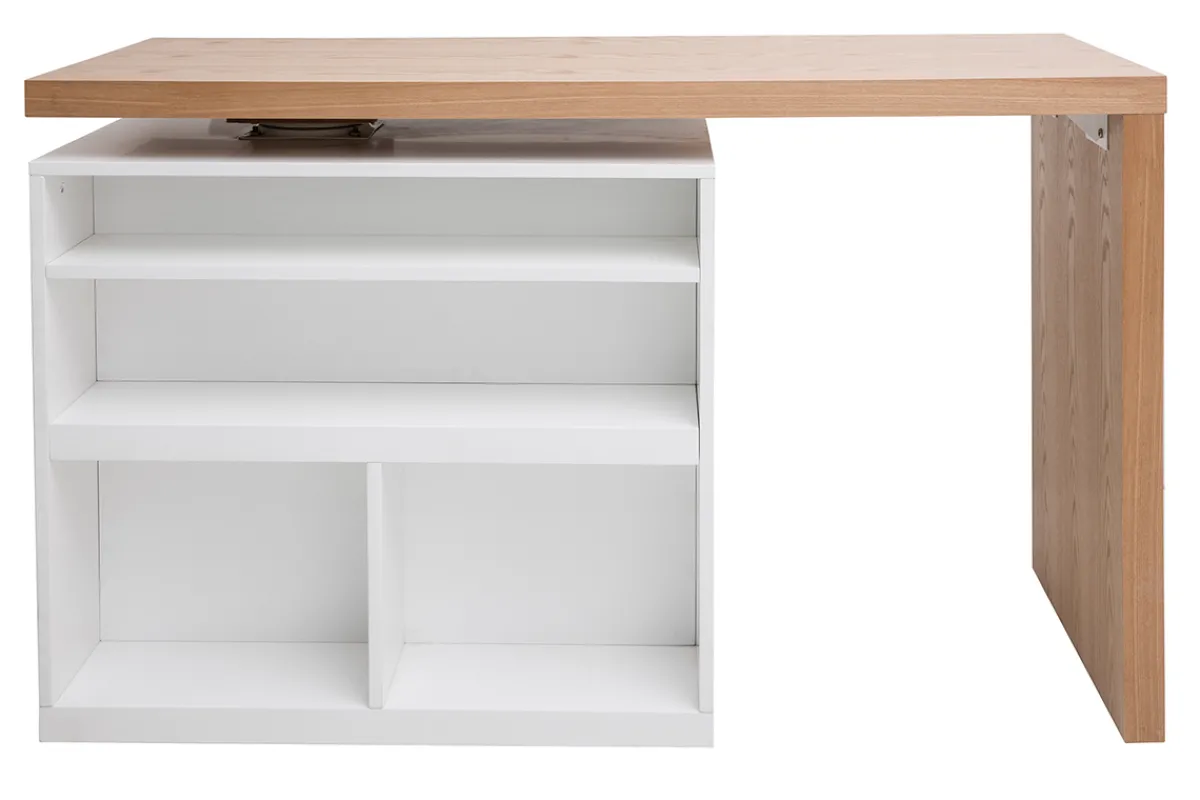 Miliboo Modularer Stehtisch mit Stauraum in Mattweiß und Eiche H91 cm MAX* Bartische/ Bar