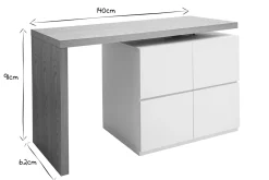 Miliboo Modularer Stehtisch mit Stauraum in Mattweiß und Eiche H91 cm MAX* Bartische/ Bar
