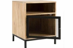 Miliboo Nachttisch aus Mangoholz und Metall perforiert RACK* Nachttische