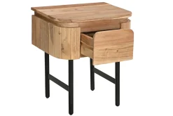 Miliboo Nachttisch aus Massivholz und schwarzem Metall mit Schublade B45 cm NAPOLI* Nachttische