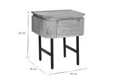 Miliboo Nachttisch aus Massivholz und schwarzem Metall mit Schublade B45 cm NAPOLI* Nachttische