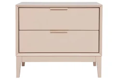 Miliboo Nachttisch in Puderrosa und goldfarbenem Metall mit Ablagen B60 cm GIANA* Nachttische