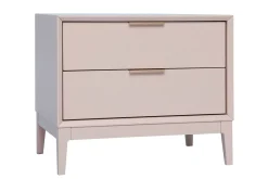 Miliboo Nachttisch in Puderrosa und goldfarbenem Metall mit Ablagen B60 cm GIANA* Nachttische