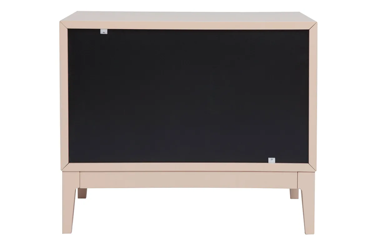 Miliboo Nachttisch in Puderrosa und goldfarbenem Metall mit Ablagen B60 cm GIANA* Nachttische