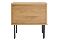 Miliboo Nachttisch mit Ablagefächern in hellem Eichenholzfinish und schwarzen Metallfüßen L50 cm PERNELLE* Nachttische