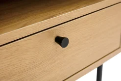 Miliboo Nachttisch mit Ablagefächern in hellem Eichenholzfinish und schwarzen Metallfüßen L50 cm PERNELLE* Nachttische