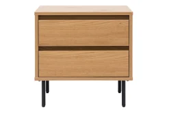 Miliboo Nachttisch mit hellem Holzfinish in Eiche 2 Schubladen L50 cm ARAGON* Nachttische
