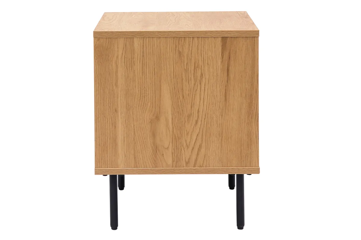 Miliboo Nachttisch mit hellem Holzfinish in Eiche 2 Schubladen L50 cm ARAGON* Nachttische
