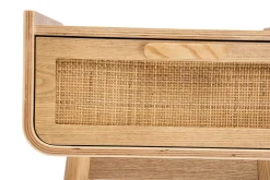 Miliboo Nachttisch mit Schublade aus hellem Massivholz und Rattangeflecht B50 cm ATHÈNE* Nachttische