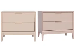 Miliboo Nachttische in Puderrosa und goldfarbenem Metall mit Ablagen B60 cm (2er-Set) GIANA* Nachttische