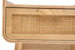 Miliboo Nachttische mit Schublade aus hellem Massivholz und Rattangeflecht B50 cm (2er-Set) ATHÈNE* Nachttische