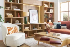 Miliboo Niedriger Bücherschrank mit hellem Eichenholzfinish B140 cm EPURE* Bücherregale|Bücherregale