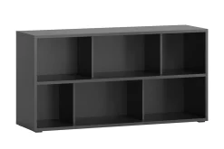 Miliboo Niedriger Bücherschrank mit schwarzem Holzfinish B140 cm EPURE* Bücherregale|Bücherregale