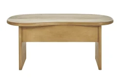 Miliboo Niedriger Couchtisch in Bohnenform mit Ablage aus massivem Mangoholz B95 cm KOKOA* Couchtische