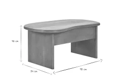 Miliboo Niedriger Couchtisch in Bohnenform mit Ablage aus massivem Mangoholz B95 cm KOKOA* Couchtische