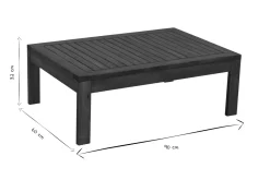 Miliboo Niedriger Gartentisch aus Massivholz B90 cm SALVADOR* Gartentische