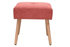 Miliboo Niedriger Hocker aus Stoff mit strukturiertem Samteffekt in Terracotta und hellem Massivholz H46 cm GUESTA* Design-stühle