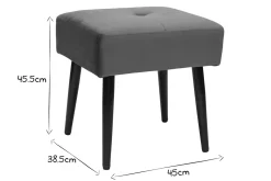 Miliboo Niedriger Hocker aus Stoff mit Samteffekt in Rostbraun und schwarzes Metall H46 cm GUESTA* Design-stühle