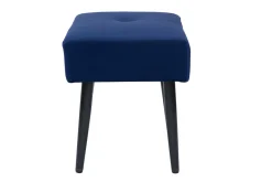 Miliboo Niedriger Hocker aus Stoff mit Samteffekt in Nachtblau und schwarzes Metall H46 cm GUESTA* Design-stühle
