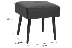 Miliboo Niedriger Hocker aus Stoff mit Samteffekt in Nachtblau und schwarzes Metall H46 cm GUESTA* Design-stühle