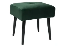 Miliboo Niedriger Hocker aus Stoff mit Samteffekt in Dunkelgrün und schwarzes Metall H46 cm GUESTA* Design-stühle